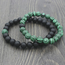 Load image into Gallery viewer, 1Pc/2Pcs 8mm Fashion Faux Pumice Stone Malachite Bracelet Couple Accessory - provenclothes