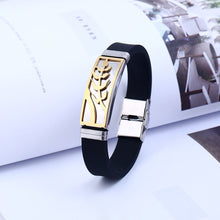 Load image into Gallery viewer, Fashion Titanium Steel Wristband Silicone Bracelet Bangle Men Band Jewelry Gift - provenclothes