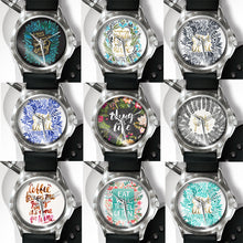 Load image into Gallery viewer, Vintage Flower Leaf Letter Print Dial Analog Display Quartz Unisex Wrist Watch - provenclothes