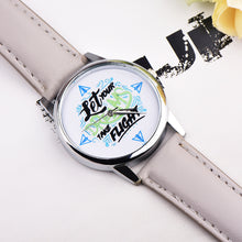 Load image into Gallery viewer, Let Your Dreams Take Flight Letter Dial Faux Leather Band Quartz Wrist Watch - provenclothes