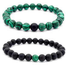Load image into Gallery viewer, 1Pc/2Pcs 8mm Fashion Faux Pumice Stone Malachite Bracelet Couple Accessory - provenclothes