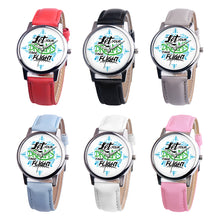 Load image into Gallery viewer, Let Your Dreams Take Flight Letter Dial Faux Leather Band Quartz Wrist Watch - provenclothes