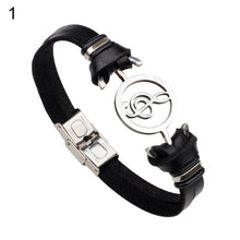 Load image into Gallery viewer, Vintage Hollow Musical Note Bracelet Men Faux Leather Wristband Hand Jewelry - provenclothes