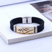 Load image into Gallery viewer, Fashion Titanium Steel Wristband Silicone Bracelet Bangle Men Band Jewelry Gift - provenclothes