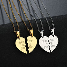 Load image into Gallery viewer, 2Pcs You Are My Person Two Halves Couple Necklace Lovers Jewelry Romantic Gift - provenclothes